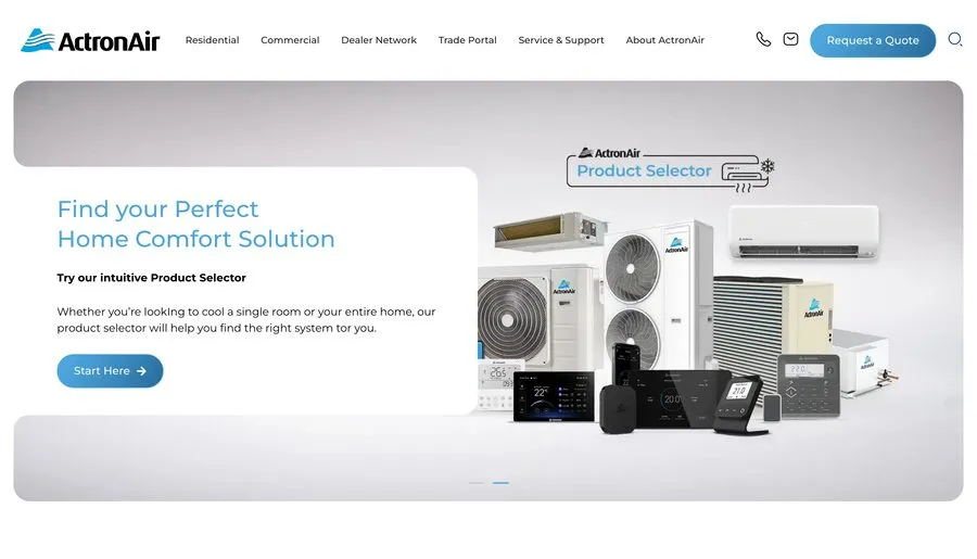 The ActronAir website