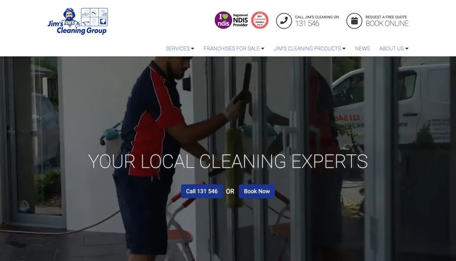 The Jim's Cleaning website