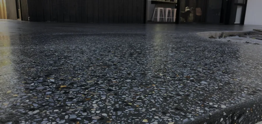 Polished exposed-aggregate concrete laid by Absolute Scapes