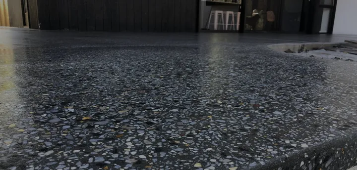 Polished exposed-aggregate concrete laid by Absolute Scapes
