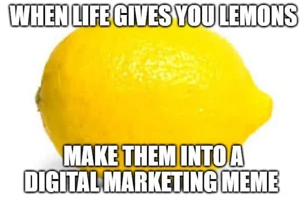 Meme: when life gives you lemons, make them into a digital marketing meme