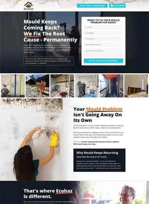 A landing page Postclick built for an Australian business