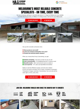 A landing page Postclick built for an Australian business