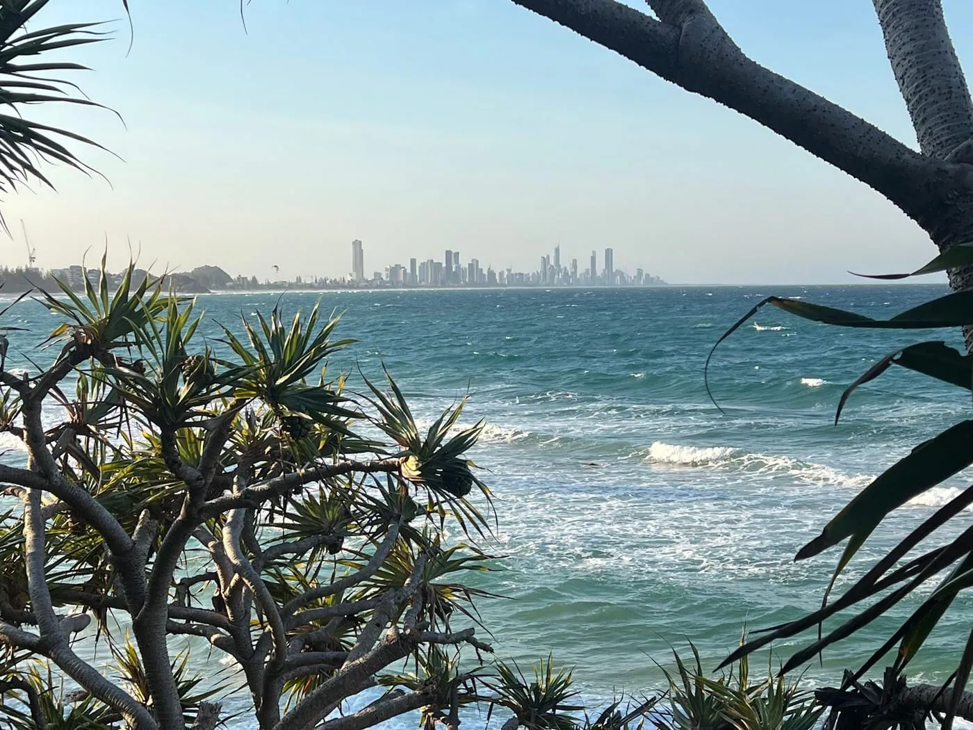 The Gold Coast skyline seen from the headland at Burleigh Heads