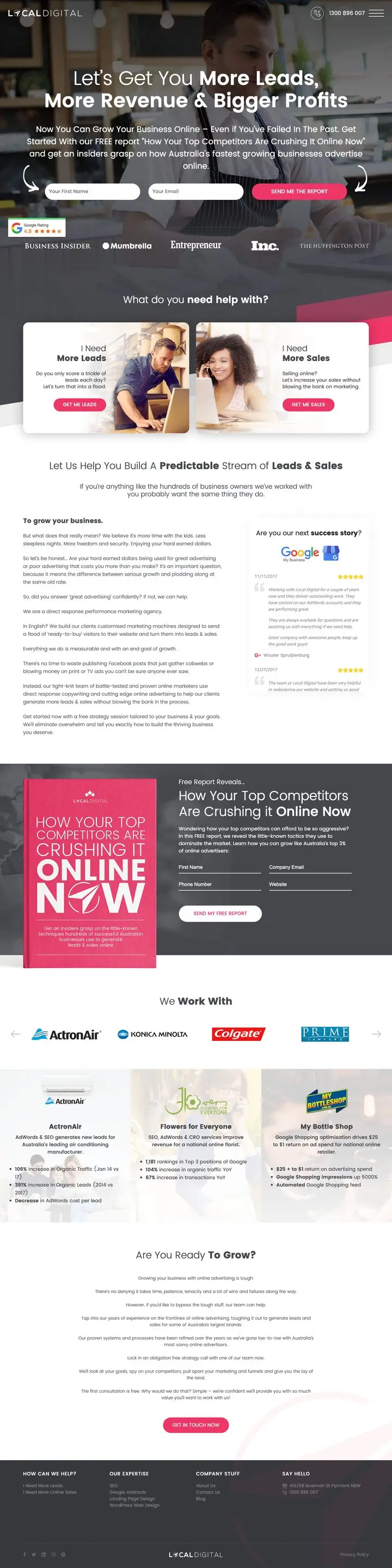 The Local Digital homepage in 2018