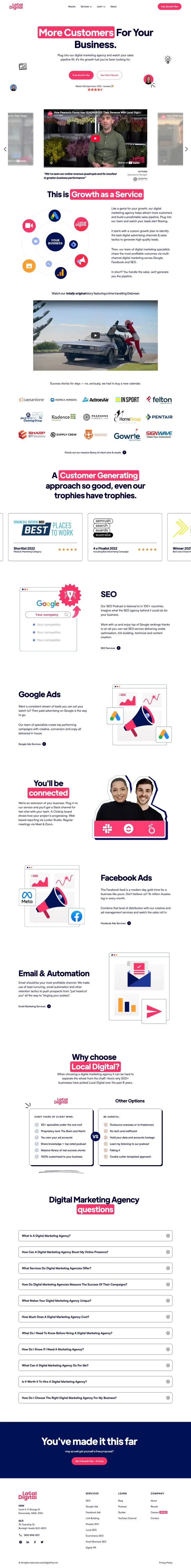 The Local Digital homepage in 2024