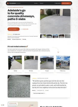 The Adelaide Concreter website built by Postclick