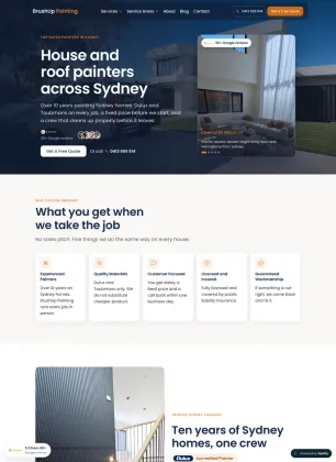 BrushUp Painting website built by Postclick