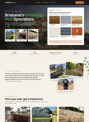 Strong Walls website built by Postclick