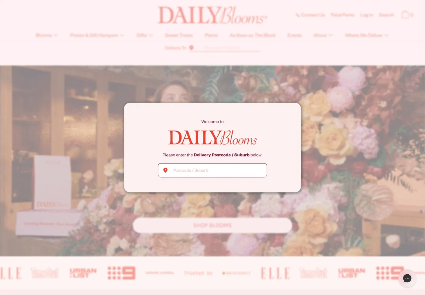 The Daily Blooms storefront, where all of that traffic lands.
