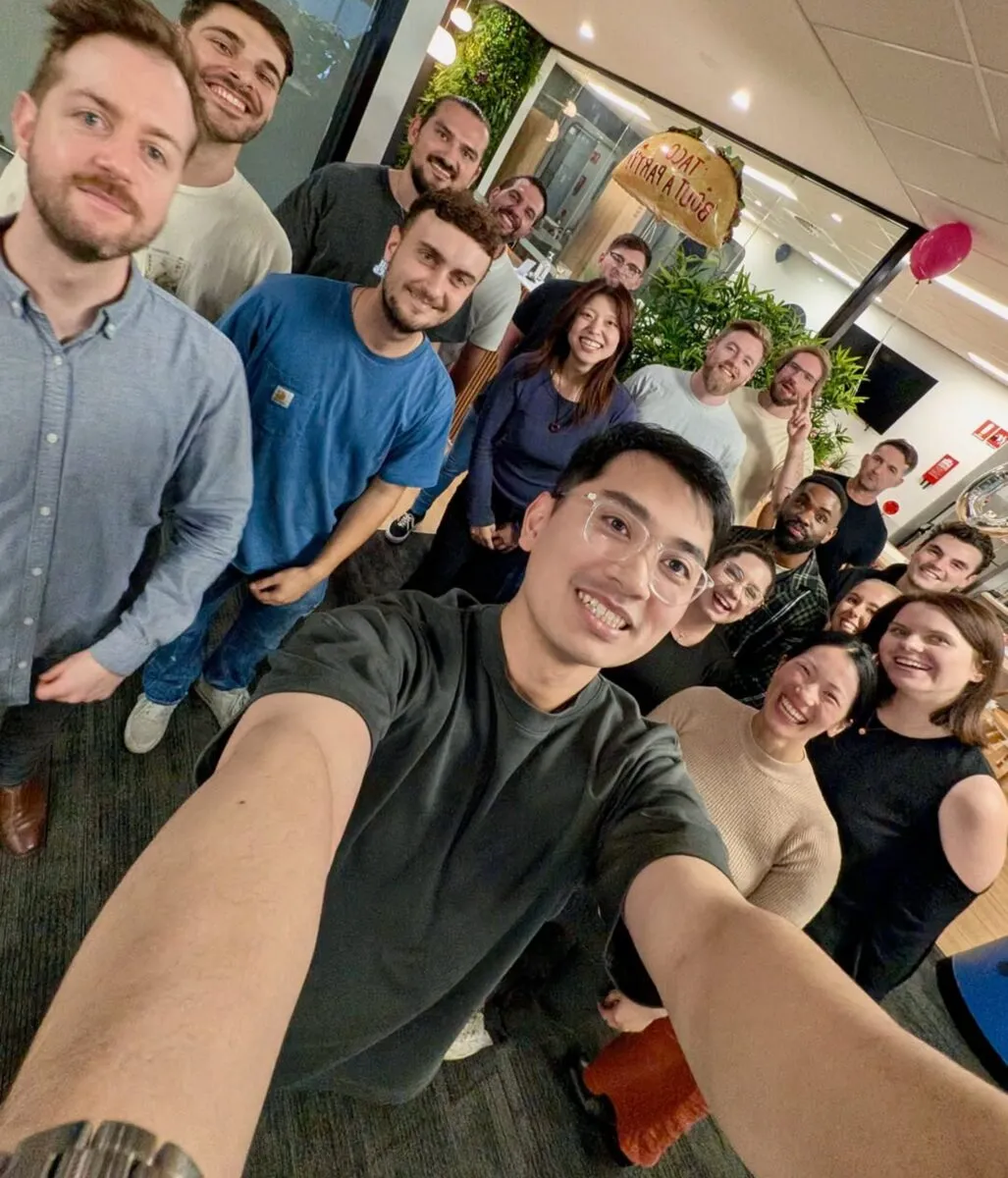 The Local Digital team crowding into a selfie in the office