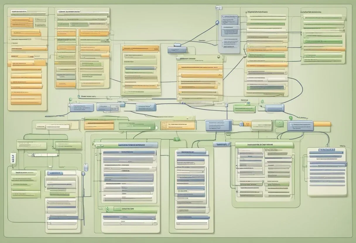 Illustration of a laptop showing an XML sitemap being built